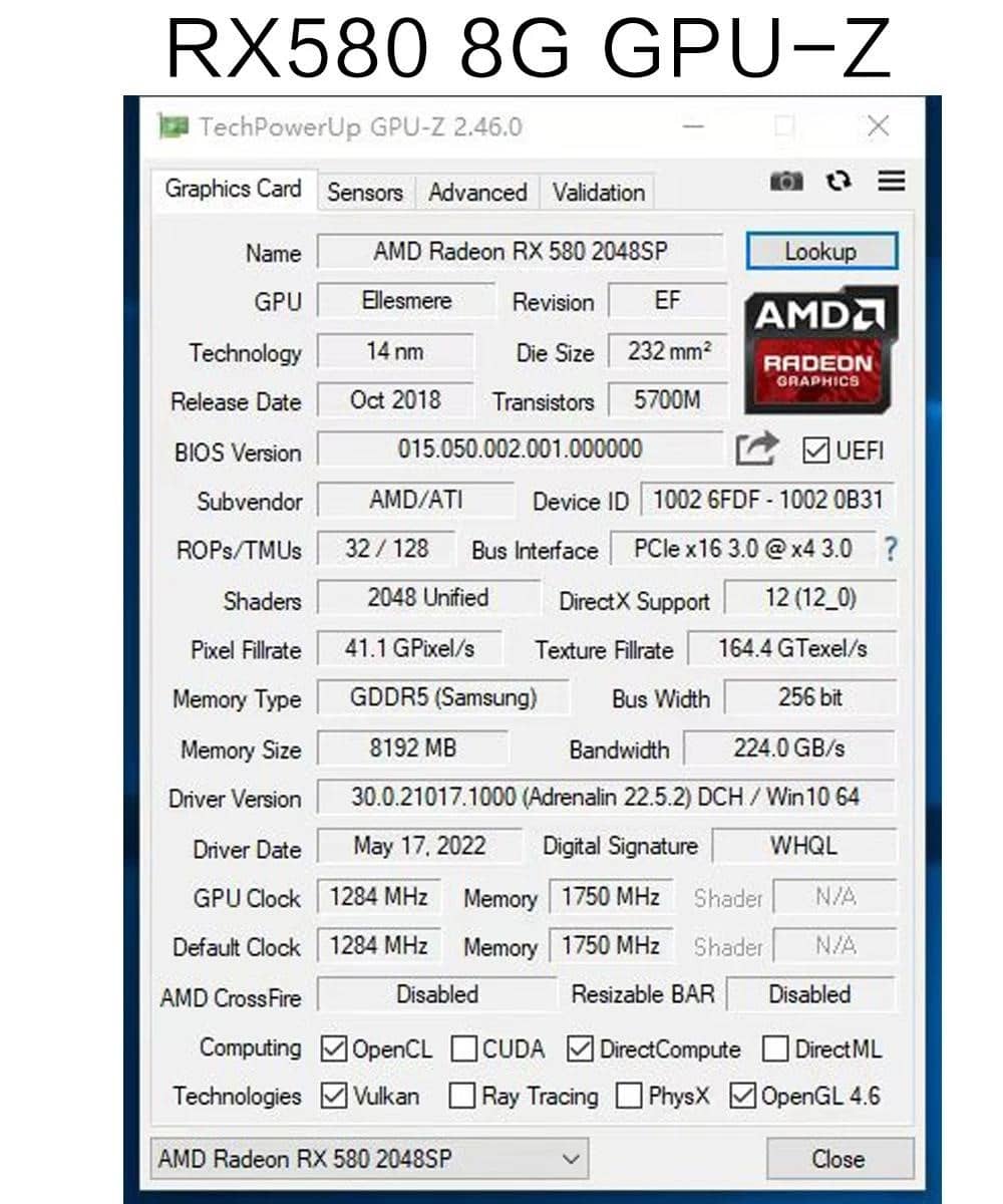 Karta graficzna SHELI 51RISC AMD RX 580 8G 256Bit 2048SP GDDR5 karty ...